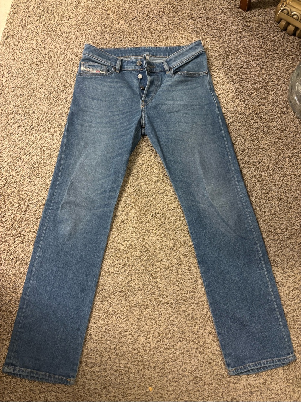Men's Straight Blue Denim Jeans - Classic Straight Fit